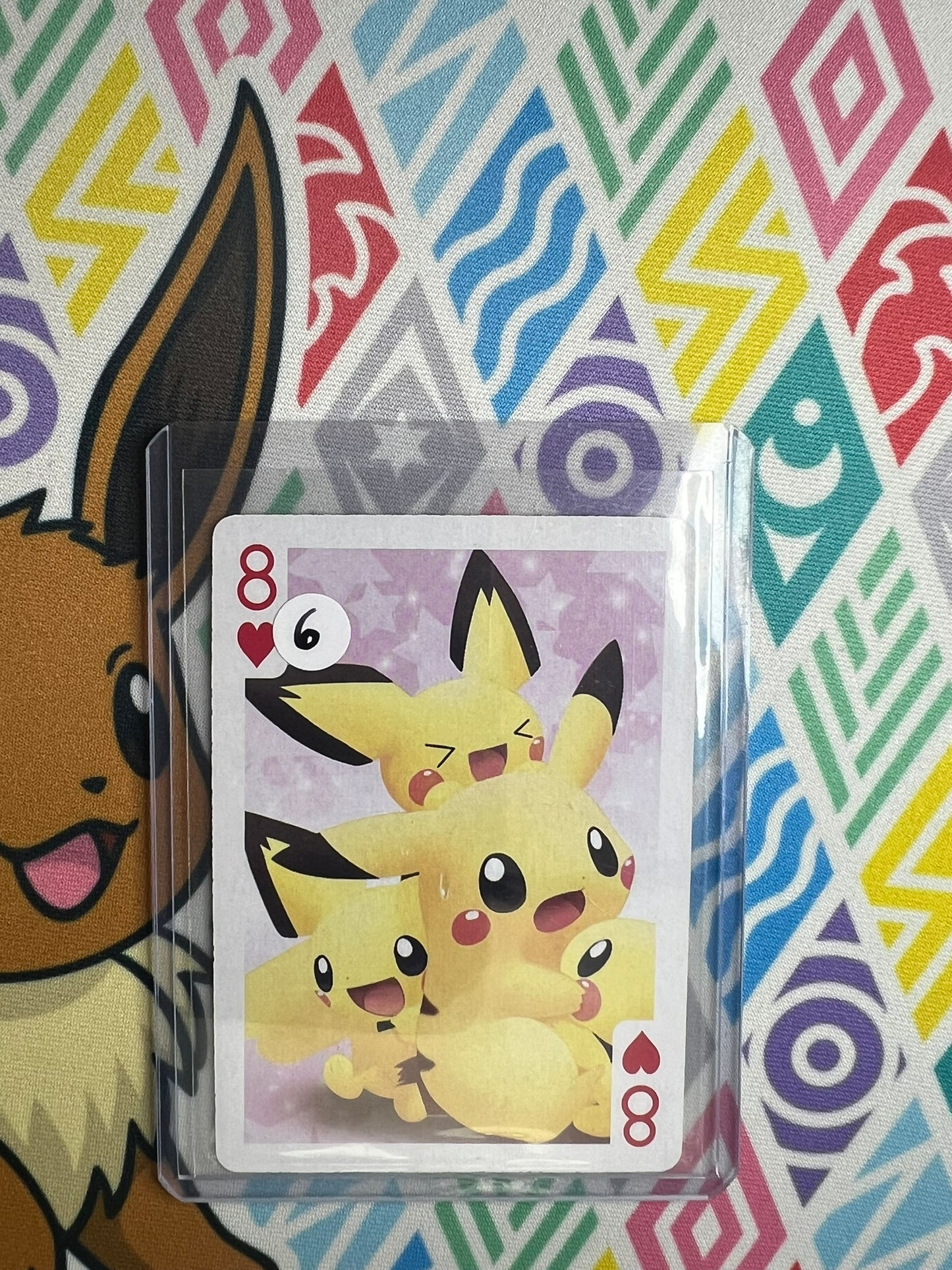 Pikachu playing card 8 heart