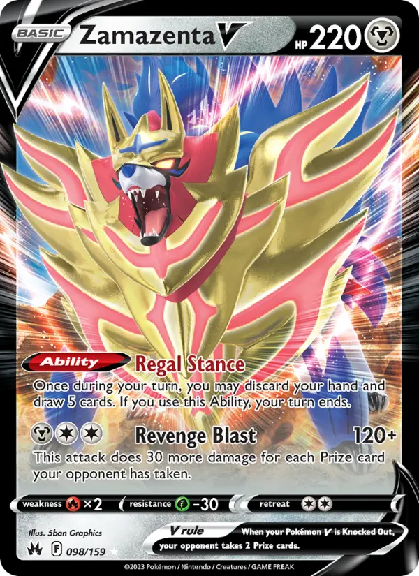 Image of Zamazenta V Crown Zenith (CRZ) #098