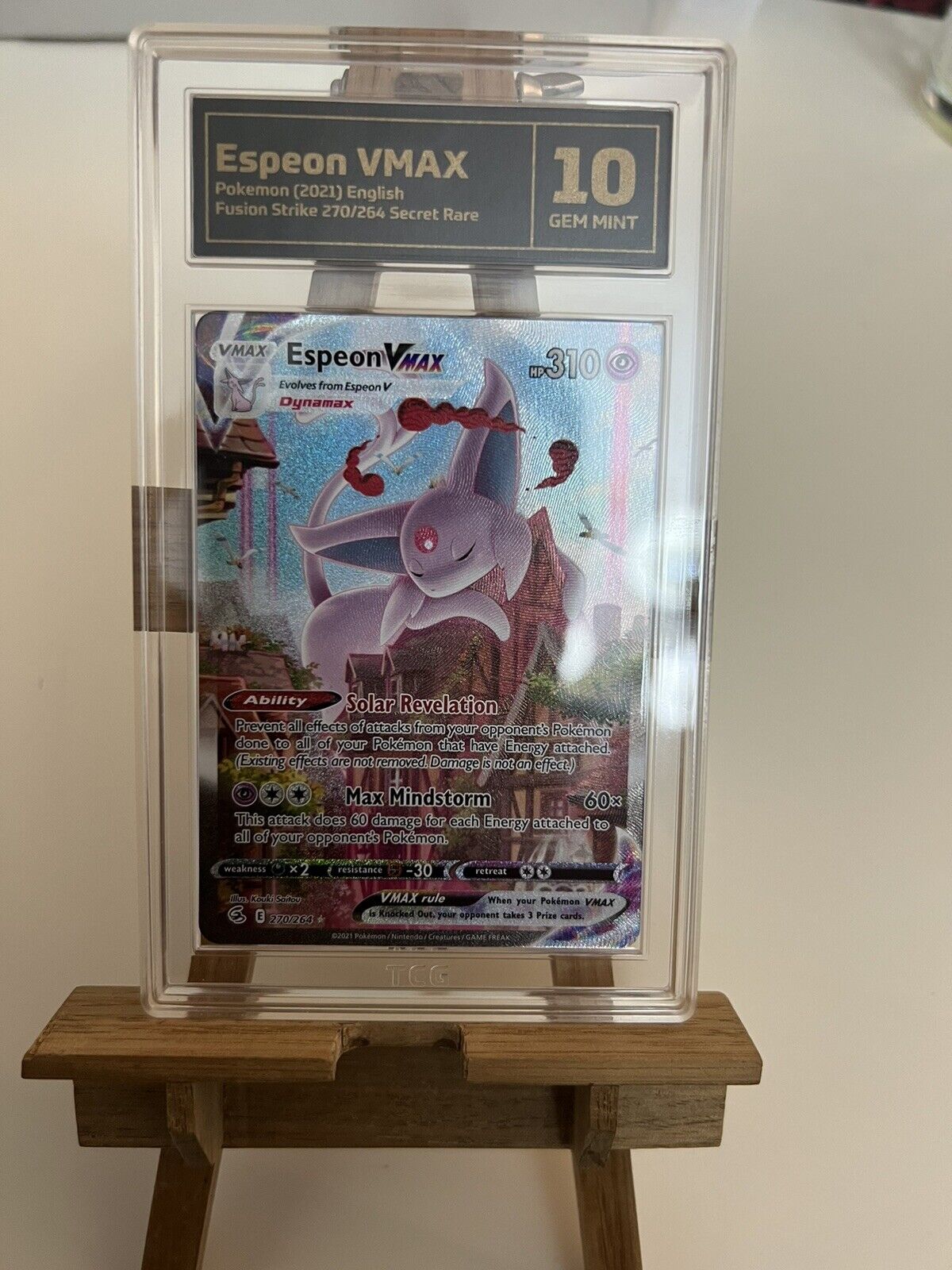 Pokémon TCG 10 Espeon VMAX Fusion Strike 270/264 Holo Secret Rare. PSA 10 Worthy